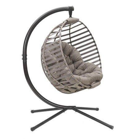 Heat Wave 400 lbs Modern Hanging Ball Chair with Stand 66 x 50 x 43 in. HE2965982